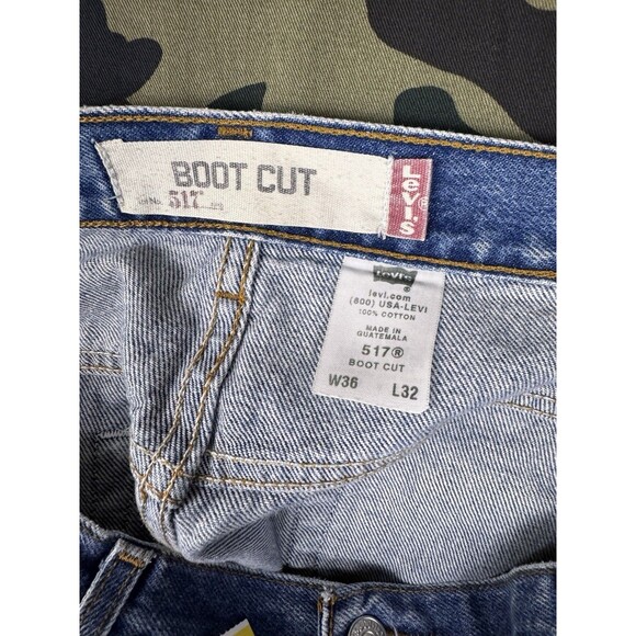 Vintage Rare Y2K Levi’s 517 Blank Tab Bootcut Medium Wash Jeans 36x32 - Picture 3 of 10